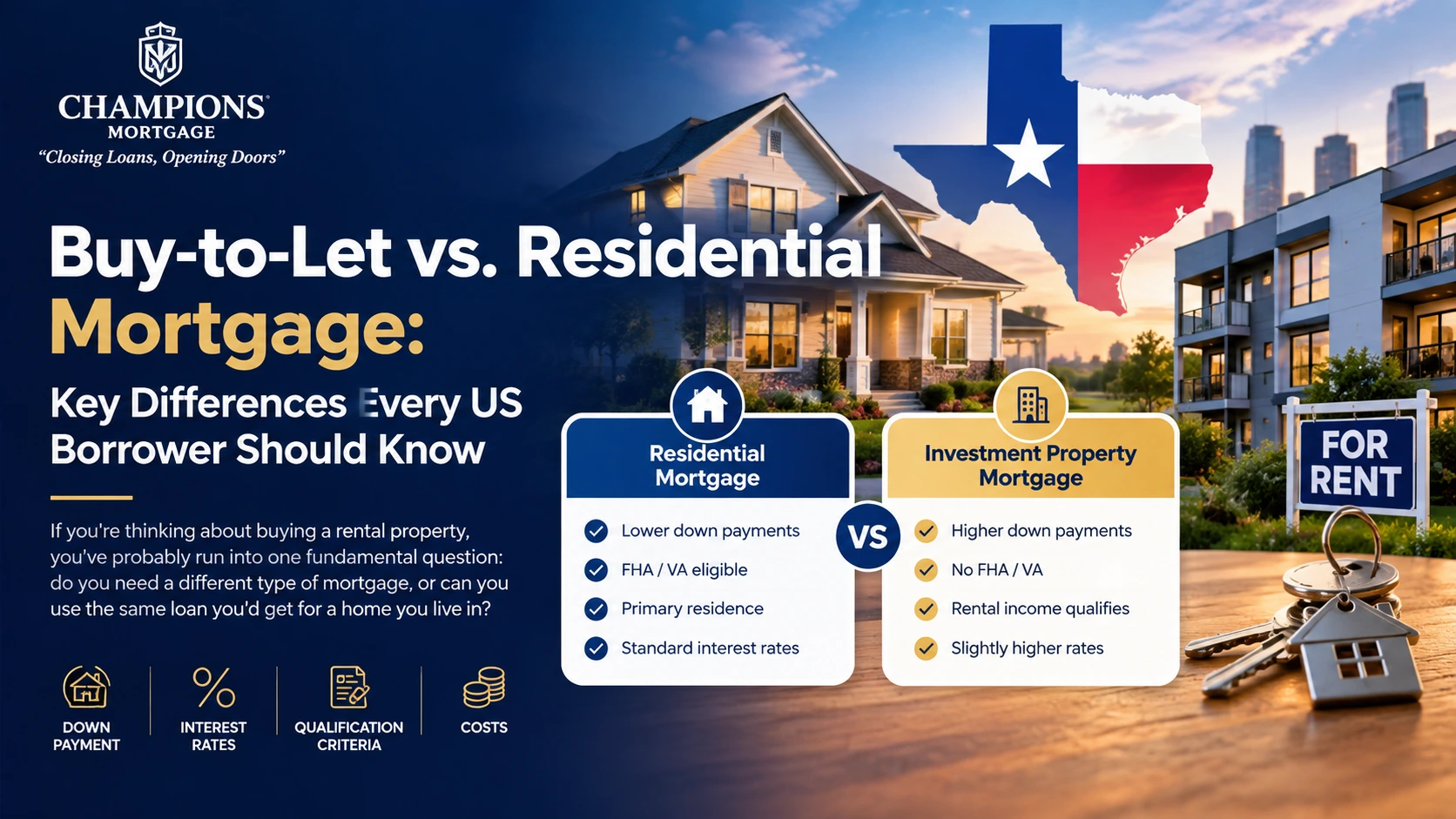 buy to let mortgage vs residential mortgage comperison guide infographic