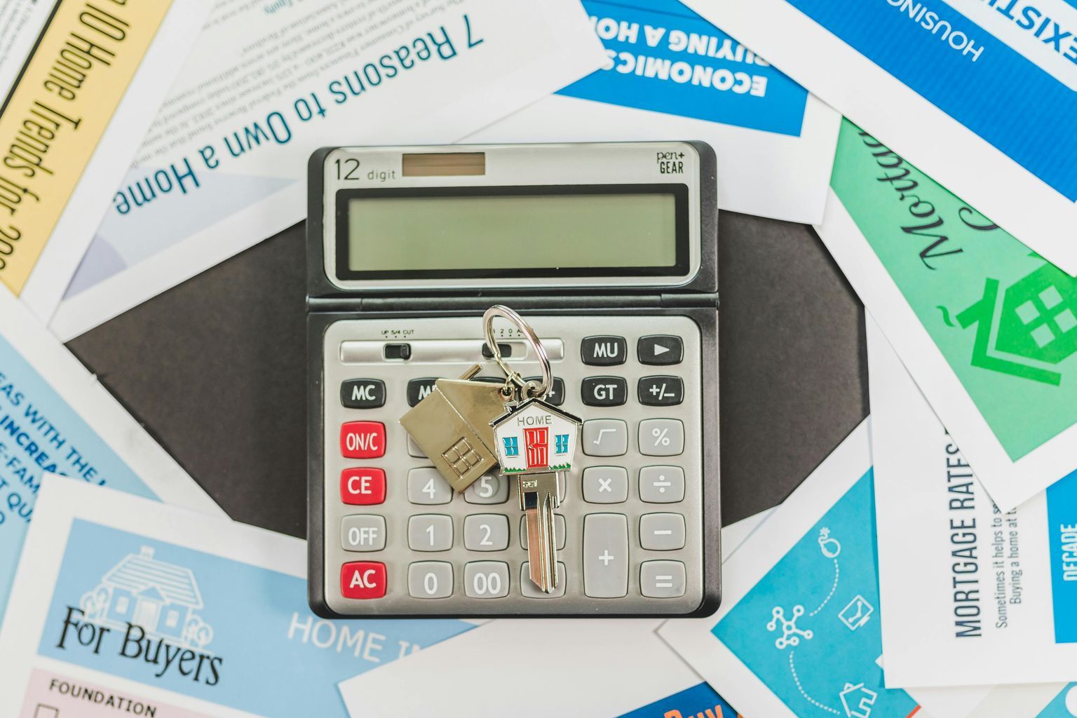 Gray and Black Calculator on the Table