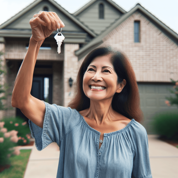 Home owner holding key texas stock real photo style