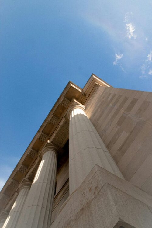 Low-Angle Shot of a Concrete Building